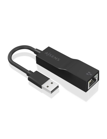 Conversor USB 3.0 a Ethernet Gigabit 10/100/1000 Mbps, Negro, 15 cm