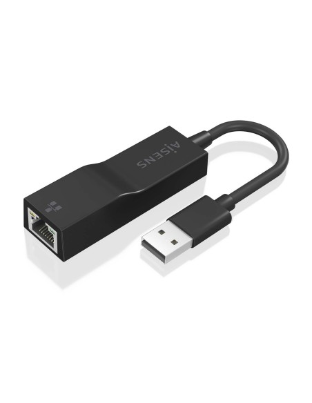 Conversor USB 3.0 a Ethernet Gigabit 10/100/1000 Mbps, Negro, 15 cm