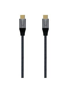 Cable USB 2.0 Aluminio 5A 100W E-Mark, USB-C/M-USB-C/M, Gris, 1.0M