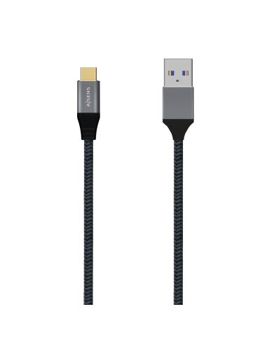 Cable USB 3.1 Gen2 Aluminio 10Gbps 3A, Tipo USB-C/M-A/M, Gris, 1.0M