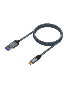 Cable USB 3.1 Gen2 Aluminio 10Gbps 3A, Tipo USB-C/M-A/M, Gris, 1.0M 2