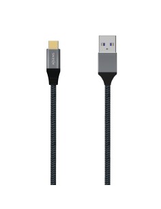 Cable USB 3.1 Gen2 Aluminio 10Gbps 3A, Tipo USB-C/M-A/M, Gris, 2.0M
