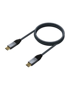 Cable USB 3.2 Gen2X2 Aluminio 20Gbps 5A 100W E-Mark, Tipo USB-C/M-USB-C/M, Gris, 2.0M 2