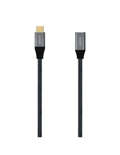 Cable USB 3.2 Gen2X2 Aluminio 20Gbps 5A 100W, Tipo USB-C/M-USB-C/H, Gris, 1.0M