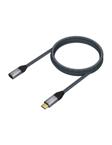 Cable USB 3.2 Gen2X2 Aluminio 20Gbps 5A 100W, Tipo USB-C/M-USB-C/H, Gris, 1.0M
