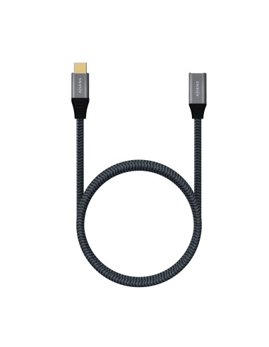 Cable USB 3.2 Gen2X2 Aluminio 20Gbps 5A 100W, Tipo USB-C/M-USB-C/H, Gris, 1.0M
