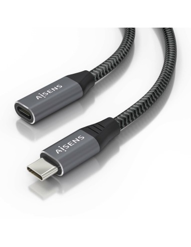 Cable USB 3.2 Gen2x2 Aluminio 20Gbps 8K@30Hz 5A 100W, Tipo USB-C/M-USB-C/H, Gris, 2.0 m