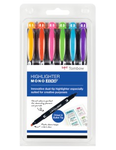 MONO edge marcador 6 pieza(s) Punta redonda/fina Multicolor