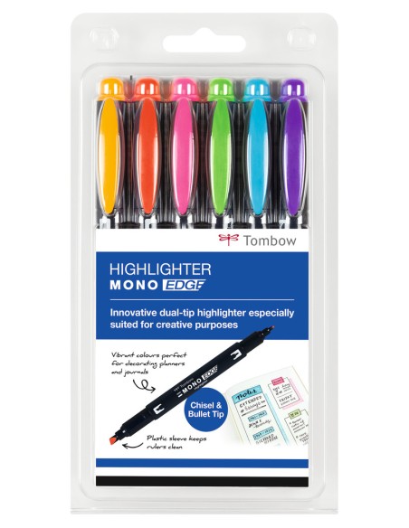 MONO edge marcador 6 pieza(s) Punta redonda/fina Multicolor