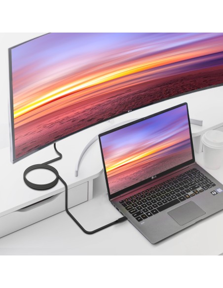 Cable USB 3.2 Gen1 5Gbps 4k@60Hz 3A 60W E-Marker, Tipo USB-C/M-USB-C/M, Negro, 5.0m