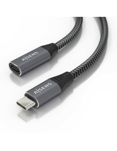Cable USB 3.2 Gen2x2 Aluminio 20Gbps 8K@30Hz 5A 100W, Tipo USB-C/M-USB-C/H, Gris, 0.5 m