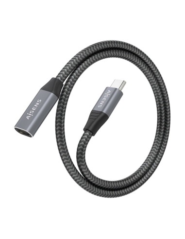 Cable USB 3.2 Gen2x2 Aluminio 20Gbps 8K@30Hz 5A 100W, Tipo USB-C/M-USB-C/H, Gris, 0.5 m