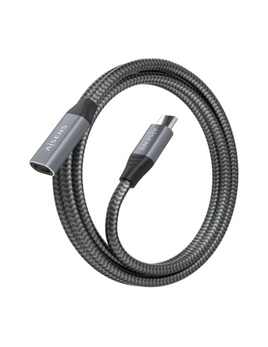 Cable USB 3.2 Gen2x2 Aluminio 20Gbps 8K@30Hz 5A 100W, Tipo USB-C/M-USB-C/H, Gris, 1.5 m