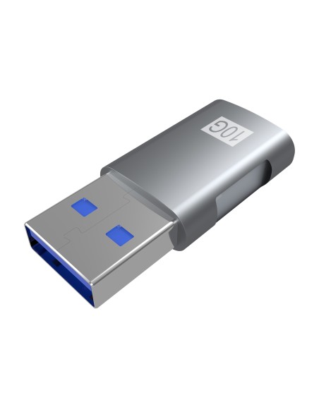 Mini Adaptador USB 3.2 GEN2 10G 3A, Tipo USB-C/H-A/M, Gris