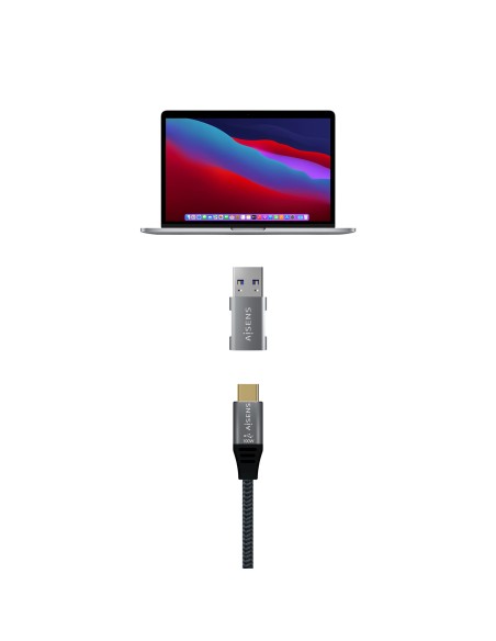 Mini Adaptador USB 3.2 GEN2 10G 3A, Tipo USB-C/H-A/M, Gris