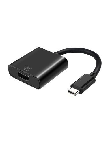 Conversor USB-C a HDMI 4k@60Hz, USB-C/M-HDMI/H, Negro, 15cm