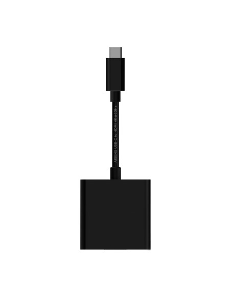 Conversor USB-C a HDMI 4k@60Hz, USB-C/M-HDMI/H, Negro, 15cm
