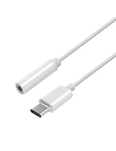 Conversor USB-C a audio estilo Apple, USB-C/M-Jack 3.5/H, Blanco, 15 cm