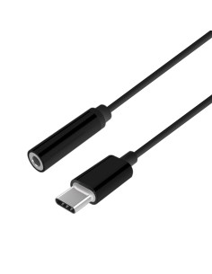 Conversor USB-C a audio estilo Apple, USB-C/M-Jack 3.5/H, Negro, 15 cm