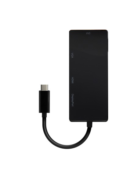 Conversor USB-C A DP/DVI/HDMI/VGA, USB-C/M-DP/H-DVI/H-HDMI/H-Vga/H, Negro, 15cm