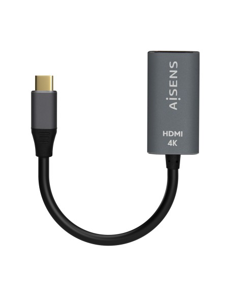Conversor Aluminio USB-C a HDMI 4K@60Hz, USB-C/M-HDMI/H, Gris, 15cm