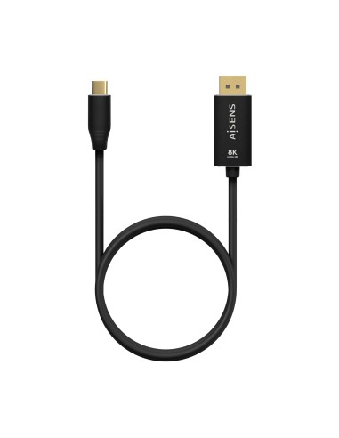 Cable Conversor Aluminio USB-C a Displayport 8K@60Hz, USB-C/M-DP/M, Negro, 0.8M