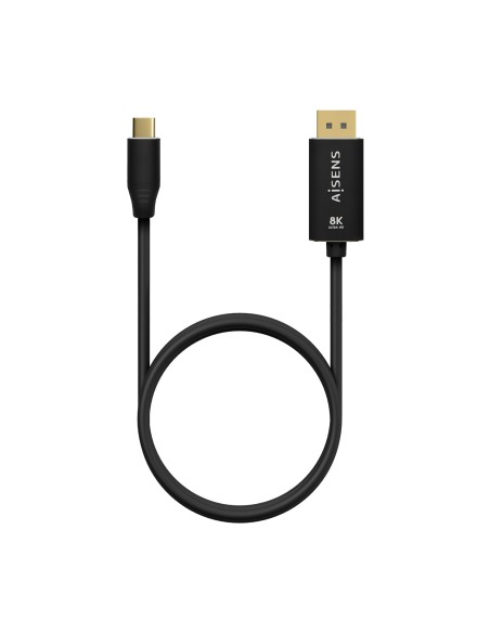 Cable Conversor Aluminio USB-C a Displayport 8K@60Hz, USB-C/M-DP/M, Negro, 0.8M