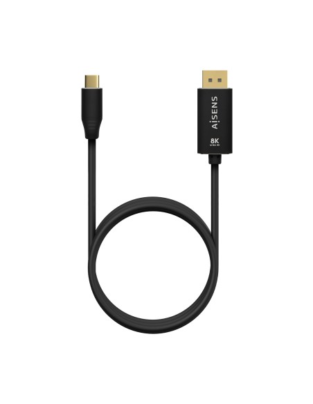 Cable Conversor Aluminio USB-C a Displayport 8K@60Hz, USB-C/M-DP/M, Negro, 1.8M