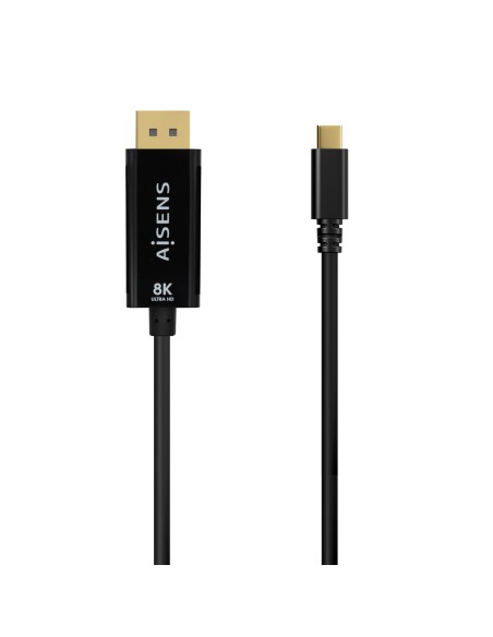 Cable Conversor USB-C a Displayport 8K@60Hz, USB-C/M-DP/M, Negro, 1.8M