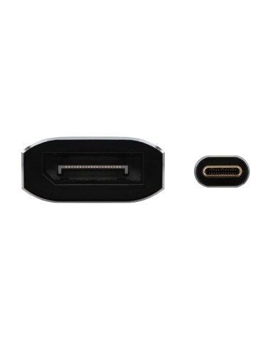 Conversor Aluminio USB-C a Displayport 8K@60Hz, USB-C/M-DP/H, Negro, 15cm