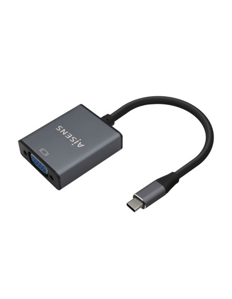 Conversor Aluminio USB-C a VGA, USB-C/M-HDB15/H, Gris, 15cm