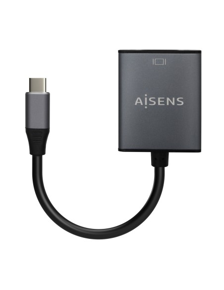 Conversor Aluminio USB-C a VGA, USB-C/M-HDB15/H, Gris, 15cm
