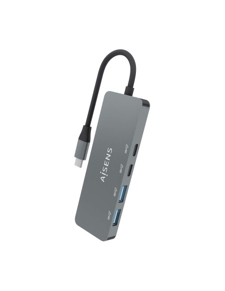 Hub USB 3.2 Gen2 10G USB-C, USB-C/M-2xUSB-C/H-2xUSB-A/H, Gris, 15cm