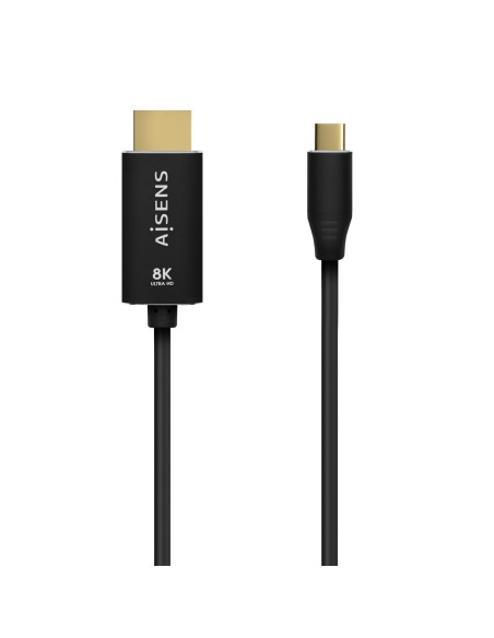 Cable Conversor Aluminio USB-C A HDMI 2.1 8k@60Hz, USB-C/M-HDMI/M, Negro, 1.0m