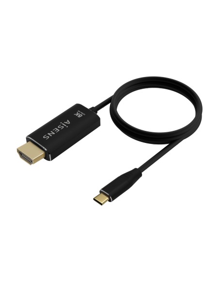Cable Conversor Aluminio USB-C A HDMI 2.1 8k@60Hz, USB-C/M-HDMI/M, Negro, 1.0m