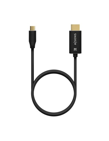 Cable Conversor Aluminio USB-C A HDMI 2.1 8k@60Hz, USB-C/M-HDMI/M, Negro, 1.0m
