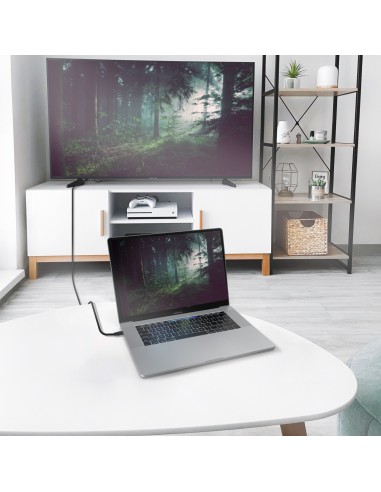 Cable Conversor Aluminio USB-C A HDMI 2.1 8k@60Hz, USB-C/M-HDMI/M, Negro, 2.0m