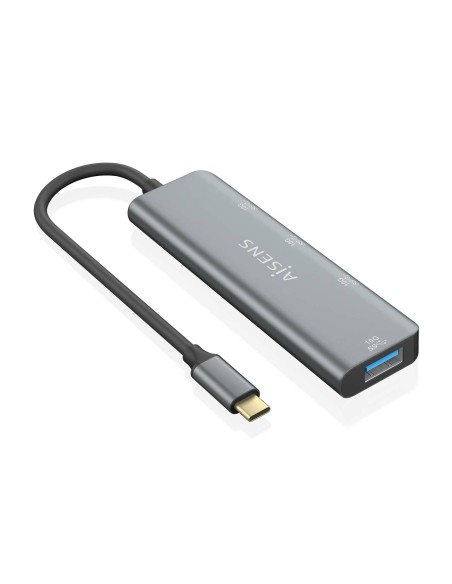 Hub USB 3.2 Gen2 10G USB-C, USB-C/M-1xUSB-C/H-3xUSB-A/H, Gris, 15 cm