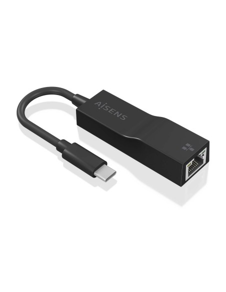 Conversor USB3.1 Gen1 USB-C a Ethernet Gigabit 10/100/1000 Mbps, Negro, 11 cm