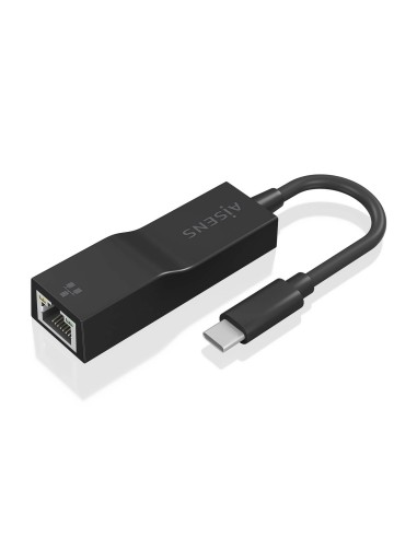 Conversor USB3.1 Gen1 USB-C a Ethernet Gigabit 10/100/1000 Mbps, Negro, 11 cm