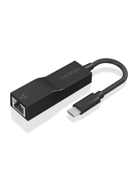 Conversor USB3.1 Gen1 USB-C a Ethernet Gigabit 10/100/1000 Mbps, Negro, 11 cm