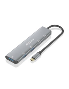 Hub USB 3.2 Gen1 5G USB-C, USB-C/M-1xUSB-C PD100W/H-1xUSB-C/H-3xUSB-A/H, Gris, 15cm 2