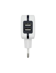 Cargador USB 17W 5V/3.4A, 2xUSB Con Control AI, Blanco 2