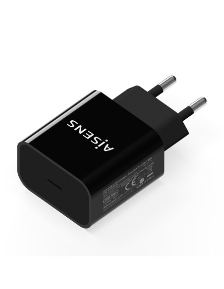Cargador USB-C PD3.0 1 Puerto 1x USB-C 20 W, Negro