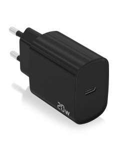 Cargador USB-C PD3.0 1 Puerto 1xUSB-C 20W, Negro