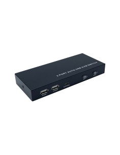 Conmutador KVM HDMI 4K@60HZ USB 1U-2PC con fuente alimentación, Negro