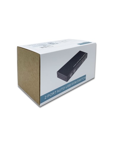 Conmutador KVM HDMI 4K@60HZ USB 1U-2PC con fuente alimentación, Negro