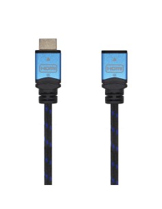 Cable HDMI V2.0 Prolongador Premium Alta Velocidad / HEC 4K@60Hz 18Gbps, A/M-A/H, Negro/Azul, 1.0m