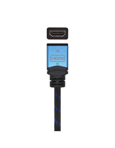 Cable HDMI V2.0 Prolongador Premium Alta Velocidad / HEC 4K@60Hz 18Gbps, A/M-A/H, Negro/Azul, 1.0m