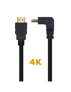 Cable HDMI V2.0 Acodado Premium Alta Velocidad / HEC 4K@60Hz 18Gbps, A/M-A/M, Negro, 1.0m 2
